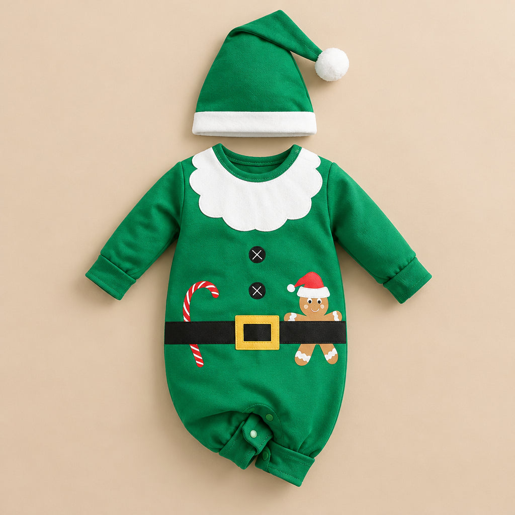 CHASON Gingerbread Man Christmas Romper (0–18M)
