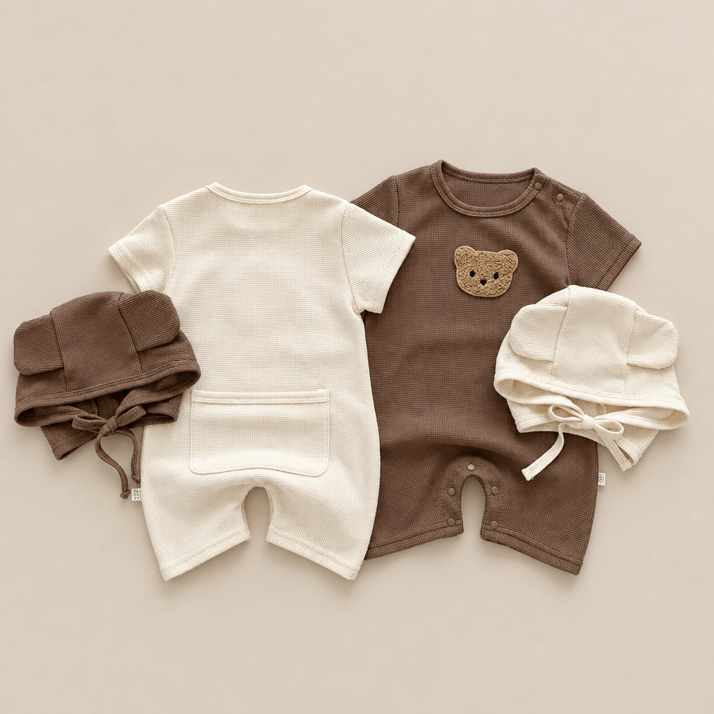 CHASON Short-Sleeve Romper & Hat Set (0–24M)
