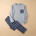 CHASON Men’s Striped Long-Sleeve Pajama Set