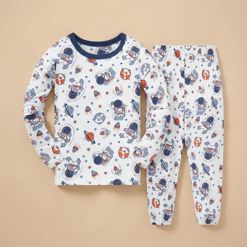CHASON Kids Astronaut Cotton Pajama Set (1-8Y)