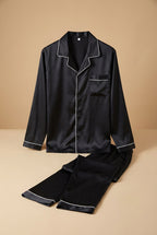CHASON Men’s Satin Long-Sleeve Pajama Set