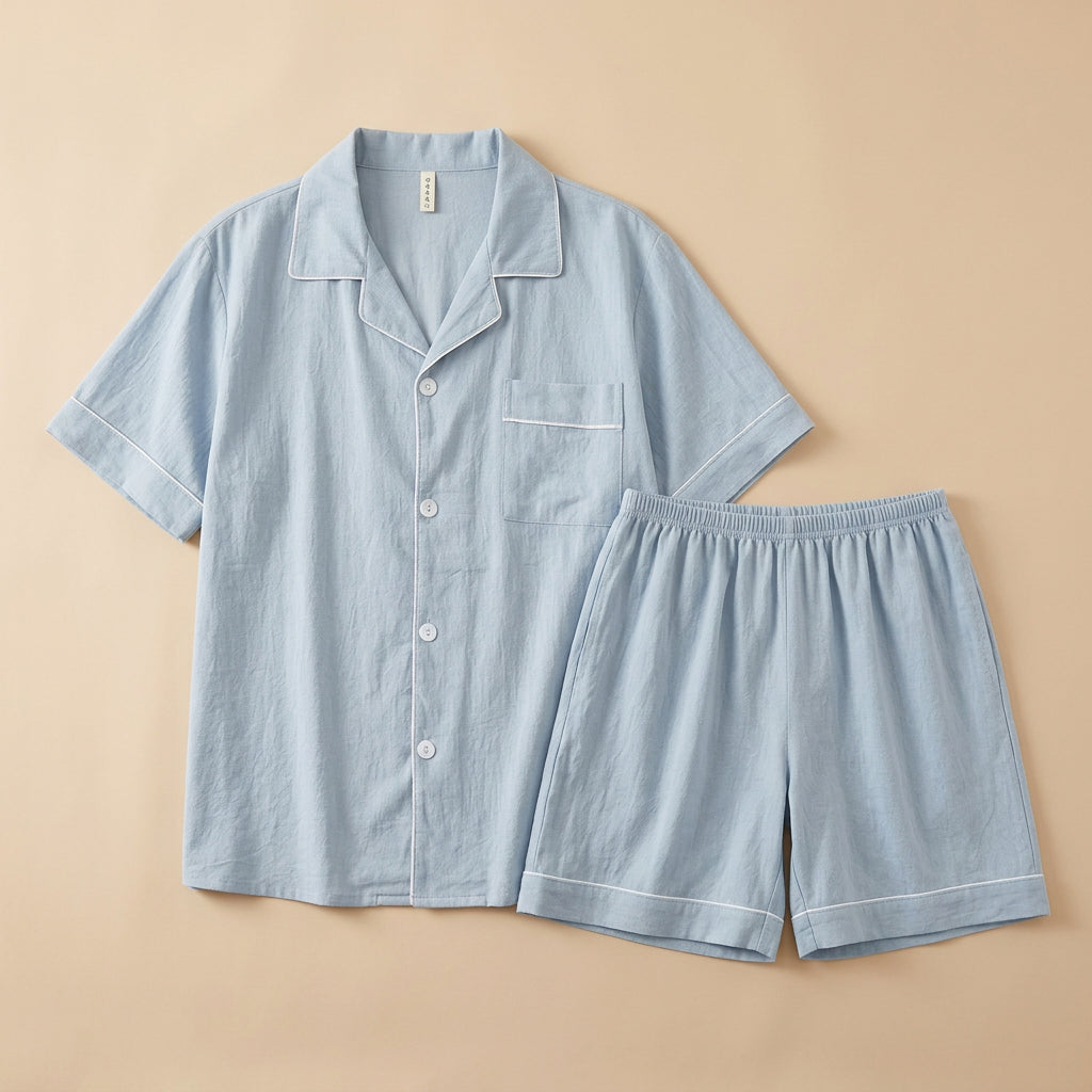 CHASON Men’s Slim-Fit Short Pajama Set