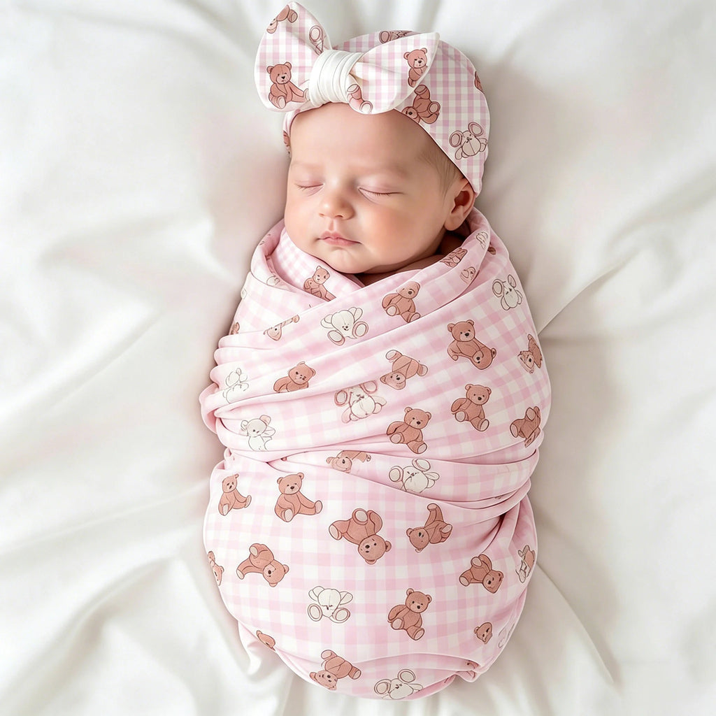 CHASON Baby Swaddle Blanket Set with Hat