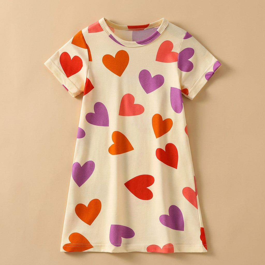 CHASON Kids Cute Printed Nightgown ((7-13Y)