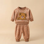 CHASON Kids Flannel Bear Pajama Set (1-6Y)