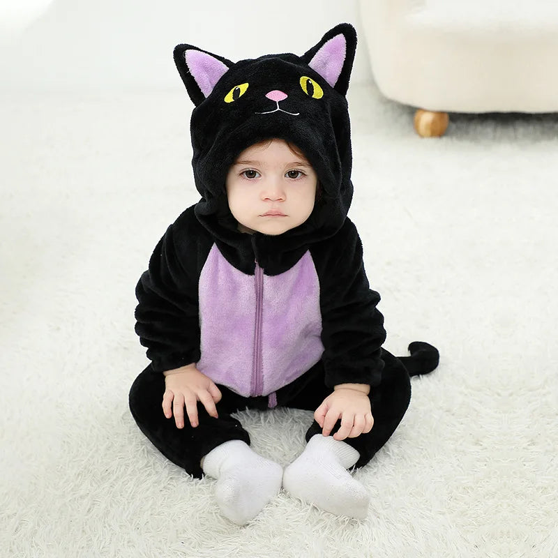 CHASON (0–3Y) Cartoon Cat Halloween Romper