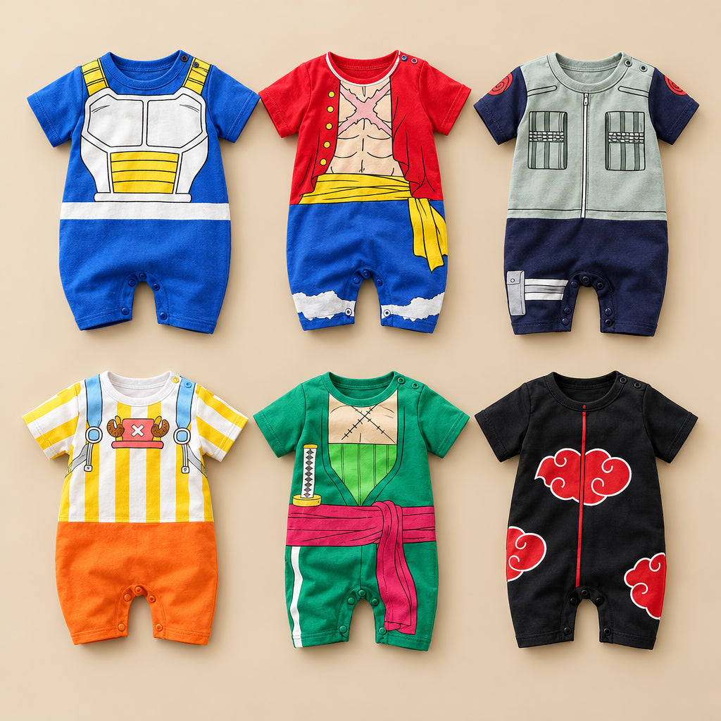 CHASON Short-Sleeve Anime Cosplay Romper (0–12M)