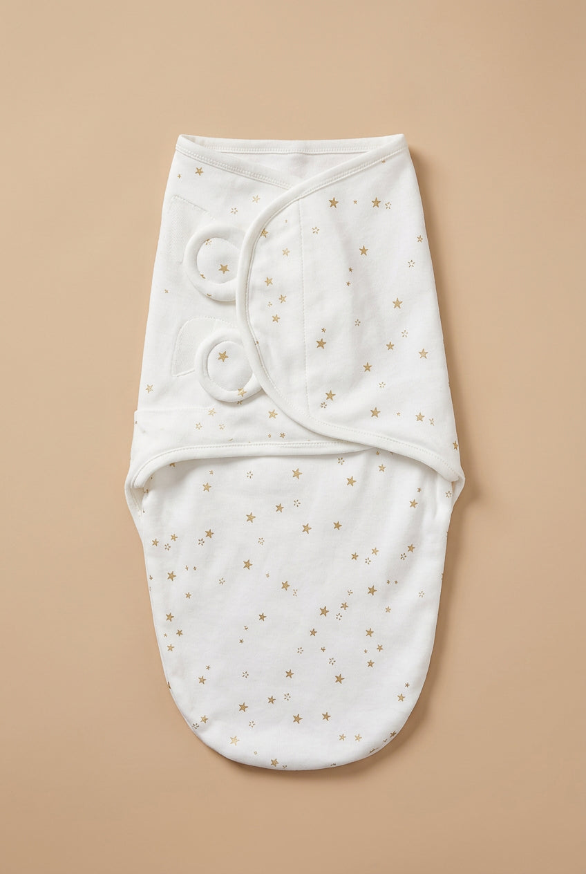 CHASON Baby Gold-Stamped Swaddle Blanket