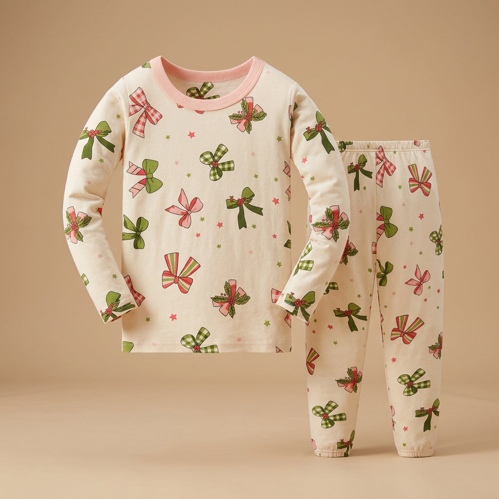 CHASON Kids Star & Bow Cotton Pajama Set (1-8Y)