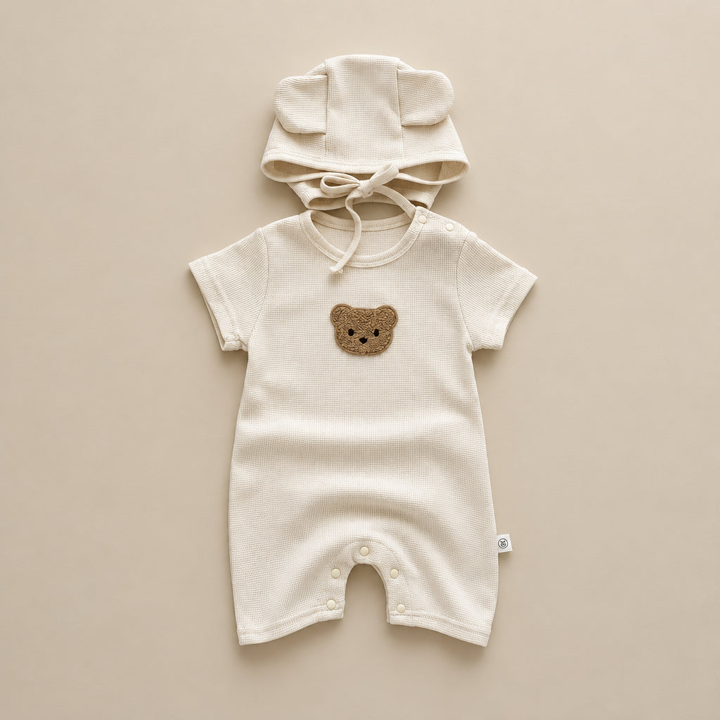 CHASON Short-Sleeve Romper & Hat Set (0–24M)