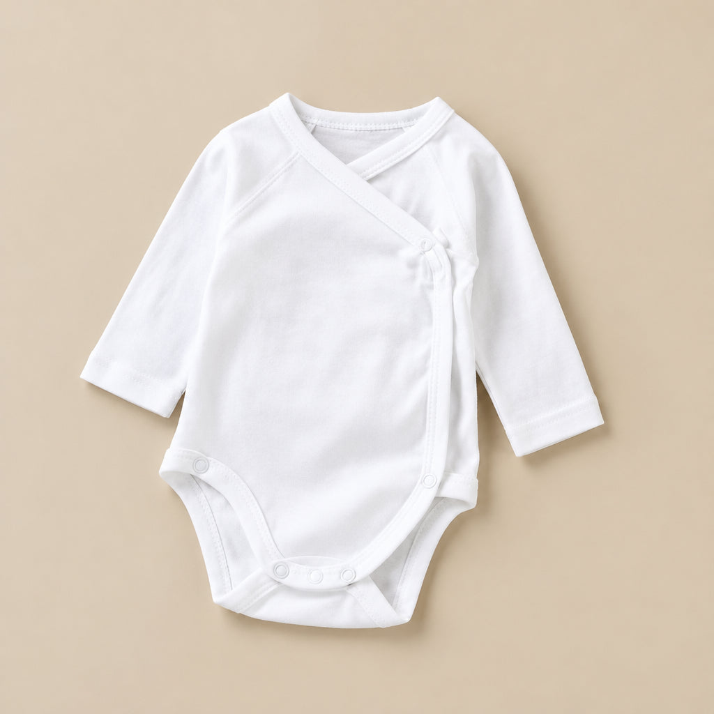 CHASON Long-Sleeve Side-Opening Romper (0–6M)
