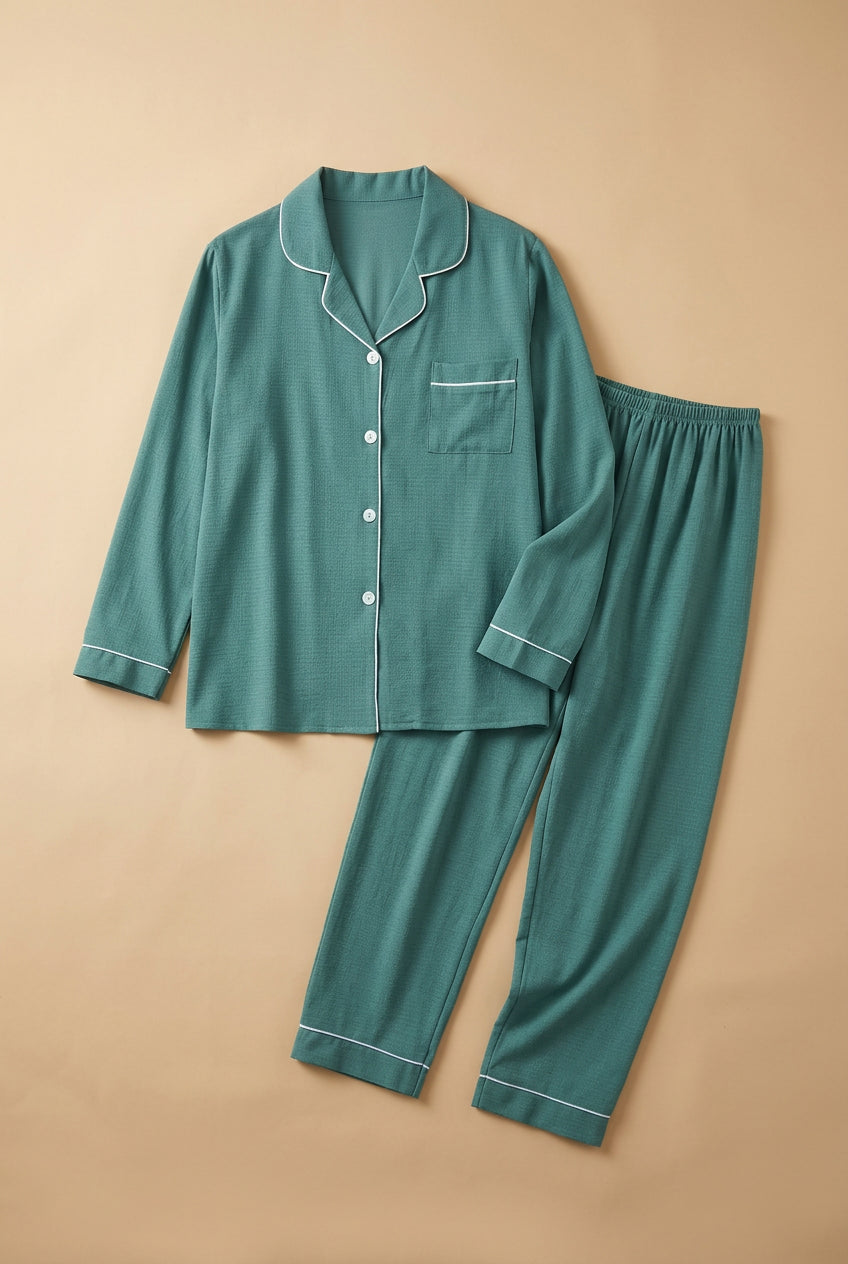 CHASON Women's Long Sleeve Pajama Set