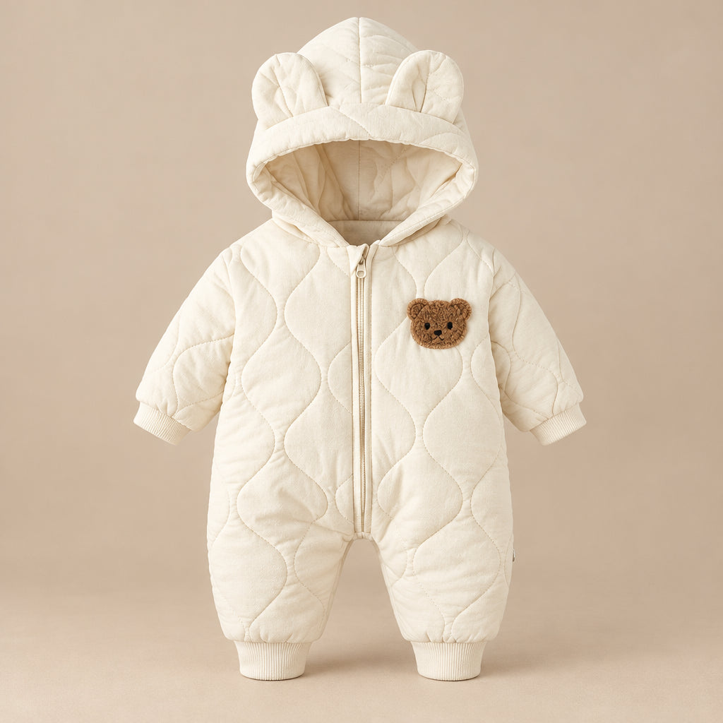 CHASON Cartoon Bear Outerwear Romper (0–12M)