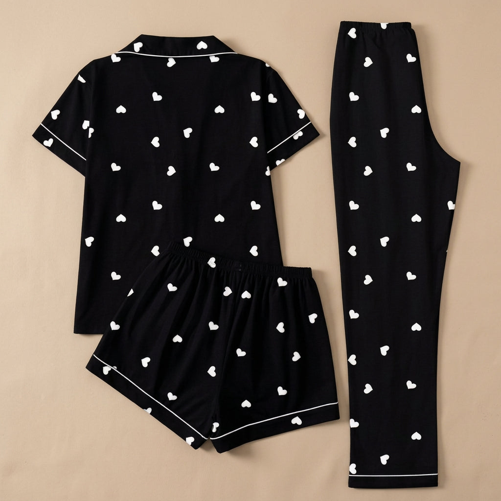 CHASON Women Pajamas 3 Piece Set