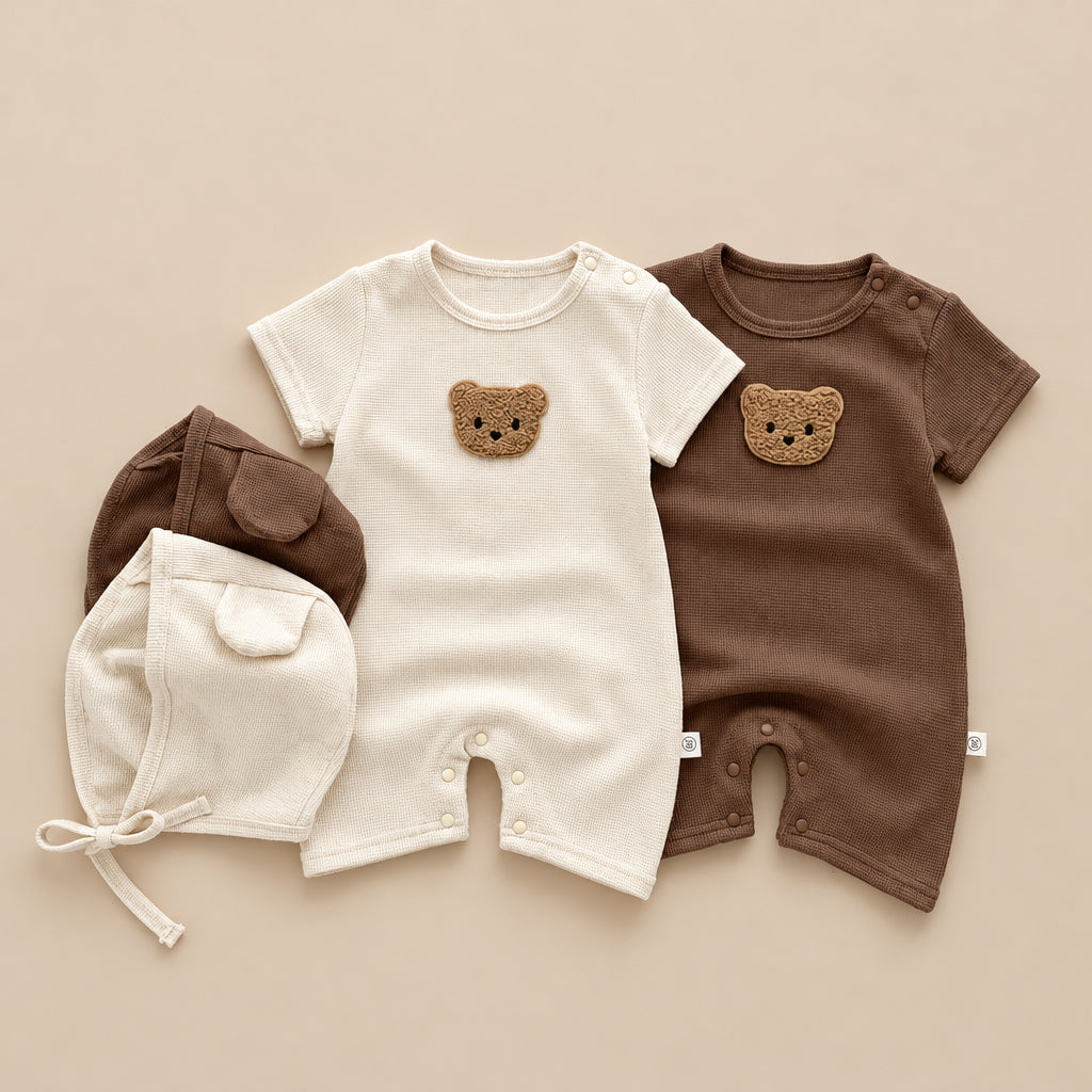CHASON Short-Sleeve Romper & Hat Set (0–24M)