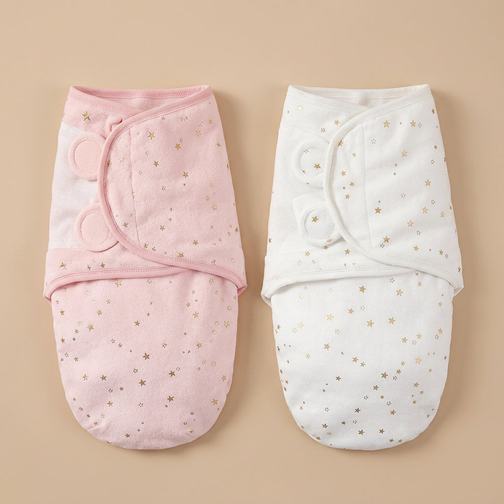 CHASON Baby Gold-Stamped Swaddle Blanket