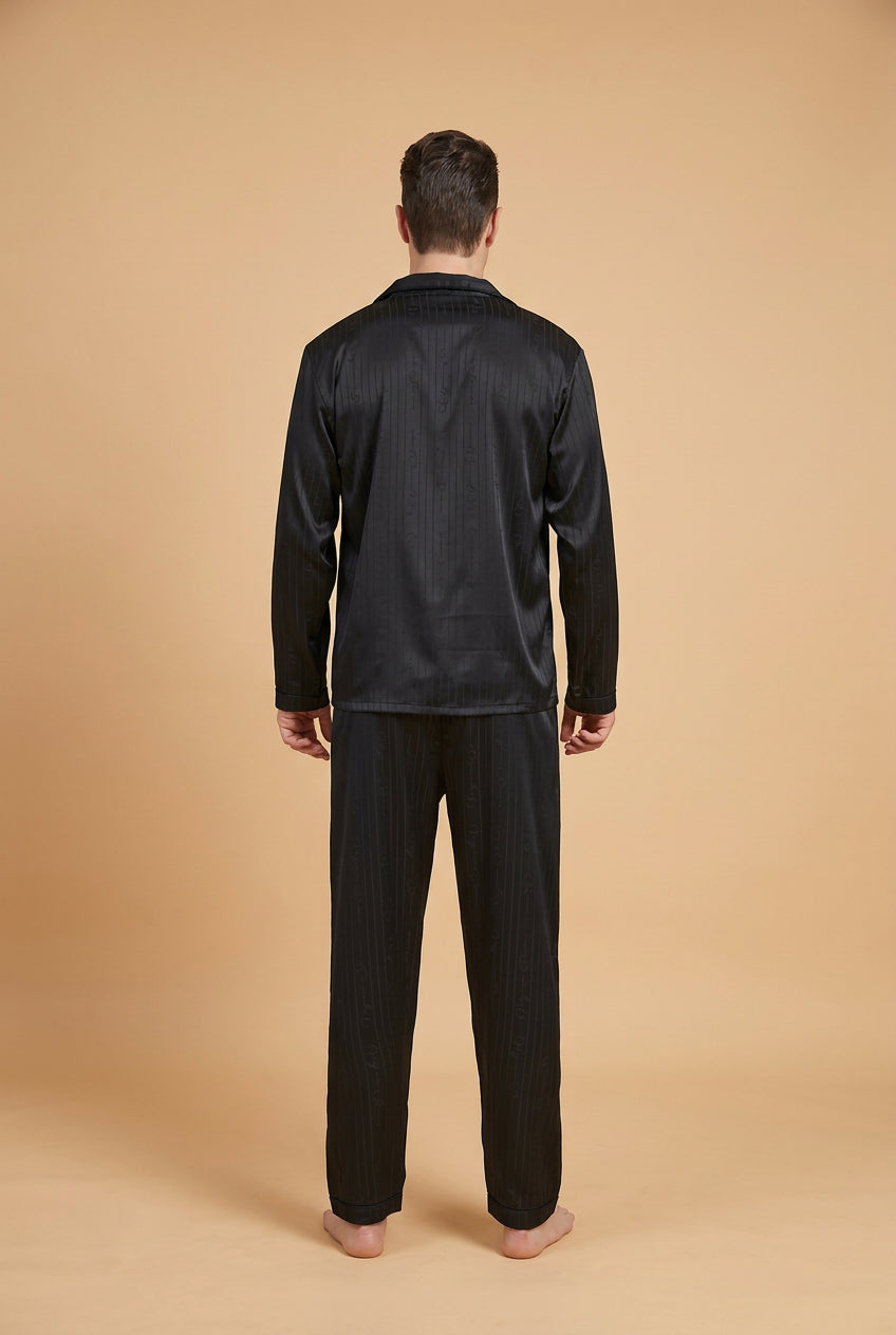 CHASON Men’s Ice Silk Cardigan Lounge Set