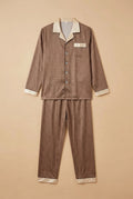 CHASON Men’s Printed Satin Pajama Set