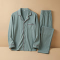 CHASON Men’s Cotton Plaid Cardigan Pajama Set