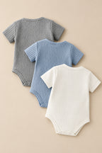 CHASON 3-Piece Short-Sleeve Romper Set (0–1Y)
