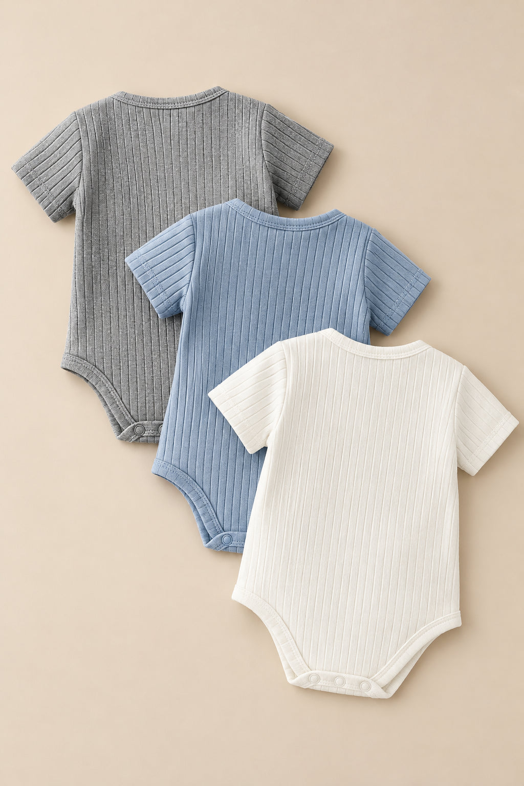 CHASON 3-Piece Short-Sleeve Romper Set (0–1Y)