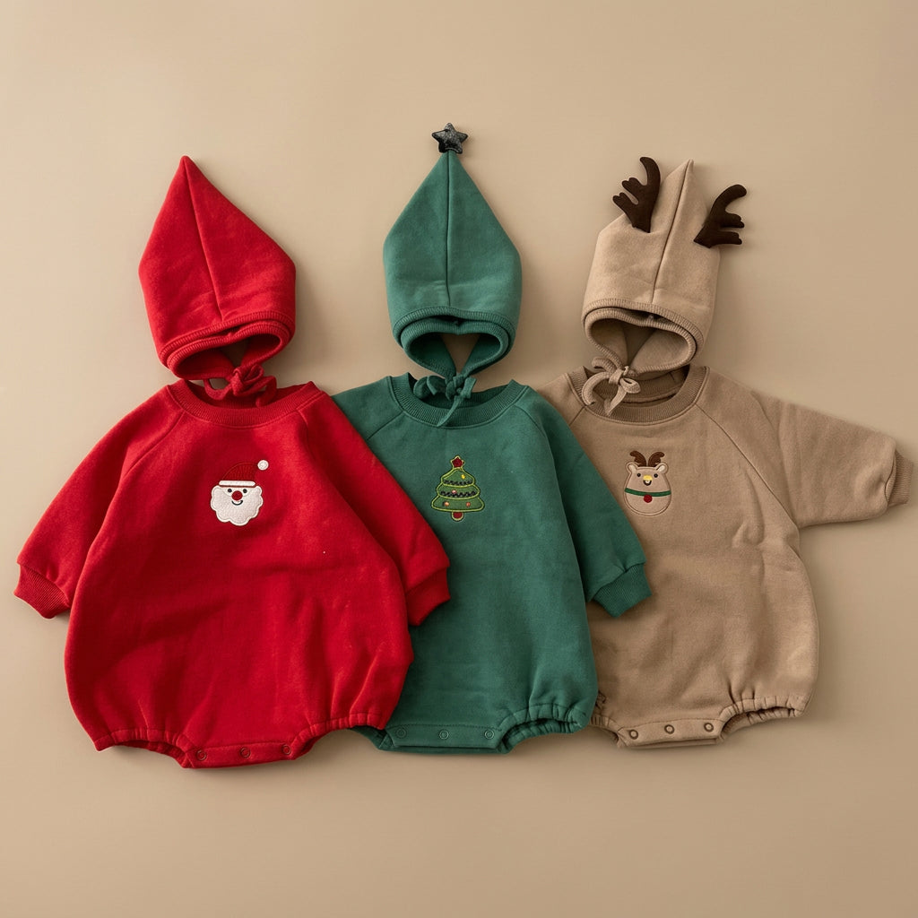 CHASON Baby Sweatshirt With Hat Xmas (0-24M)