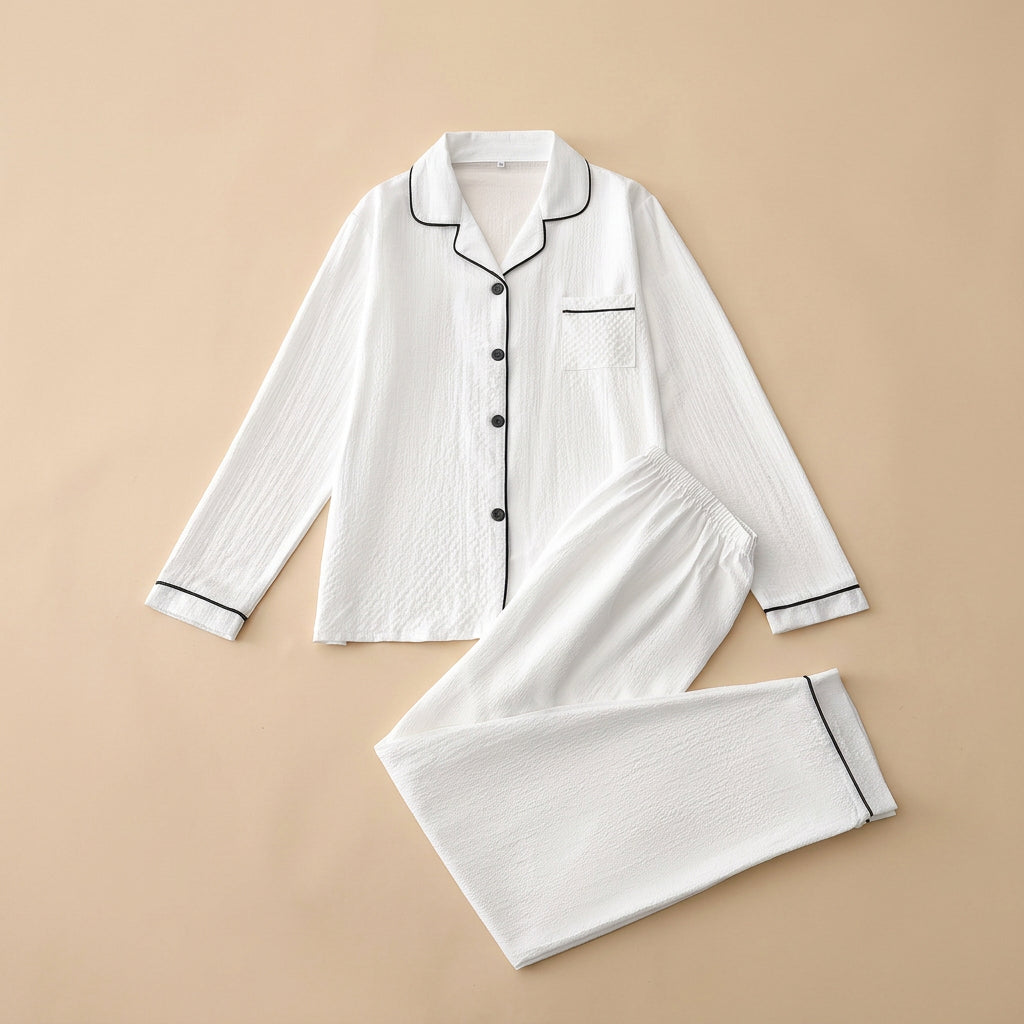 CHASON Women's Long Sleeve Pajama Set