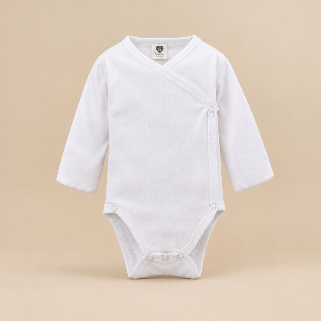 CHASON Long-Sleeve Side-Opening Romper (0–6M)