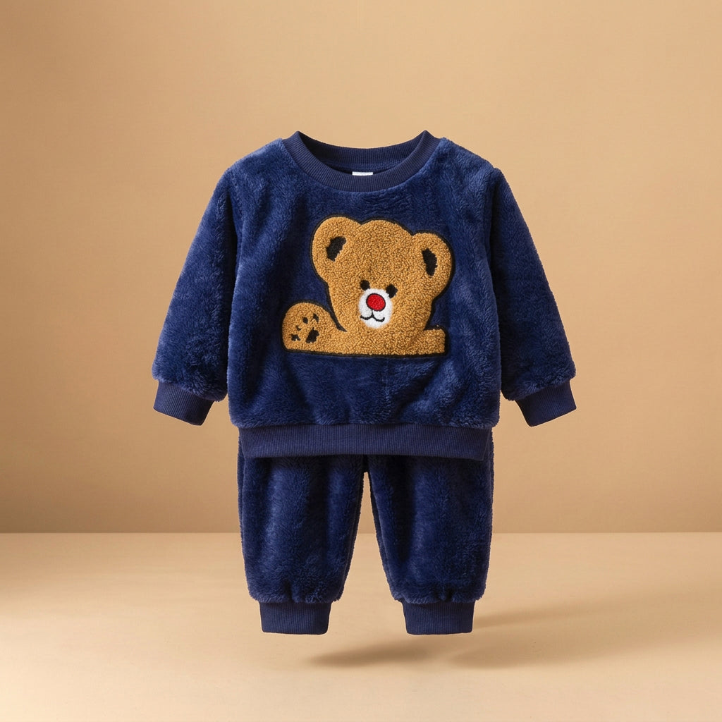 CHASON Kids Flannel Bear Pajama Set (1-6Y)