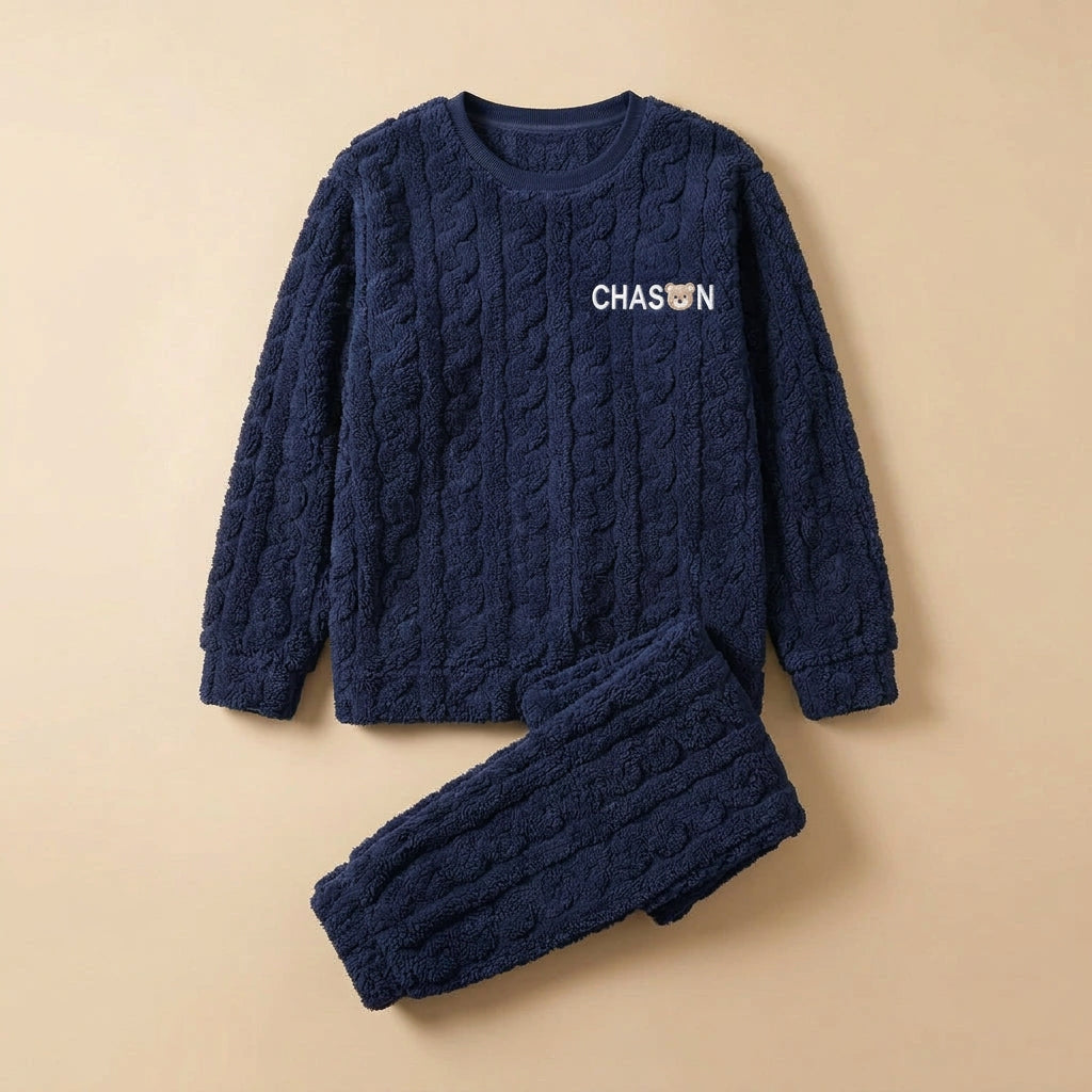CHASON Men’s Thickened Striped Lounge Set