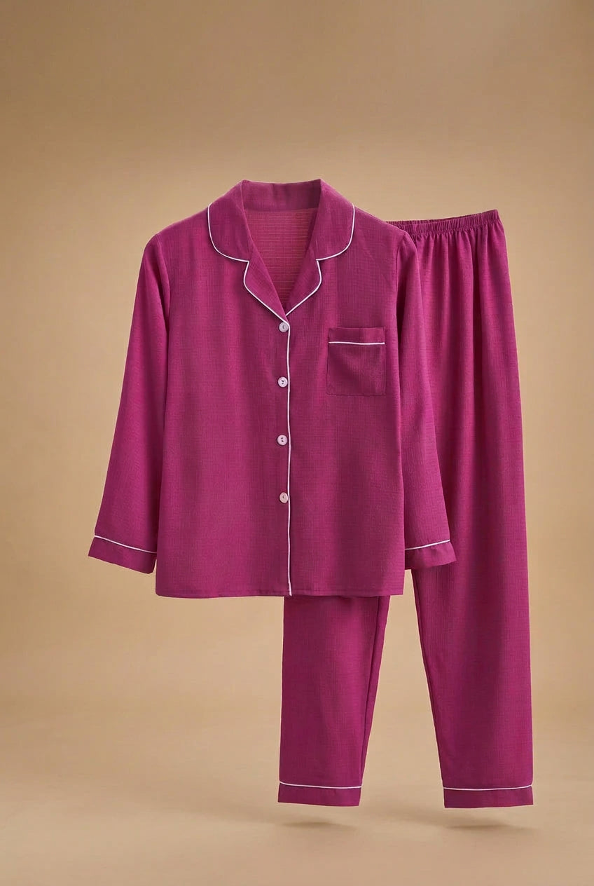 CHASON Women's Long Sleeve Pajama Set