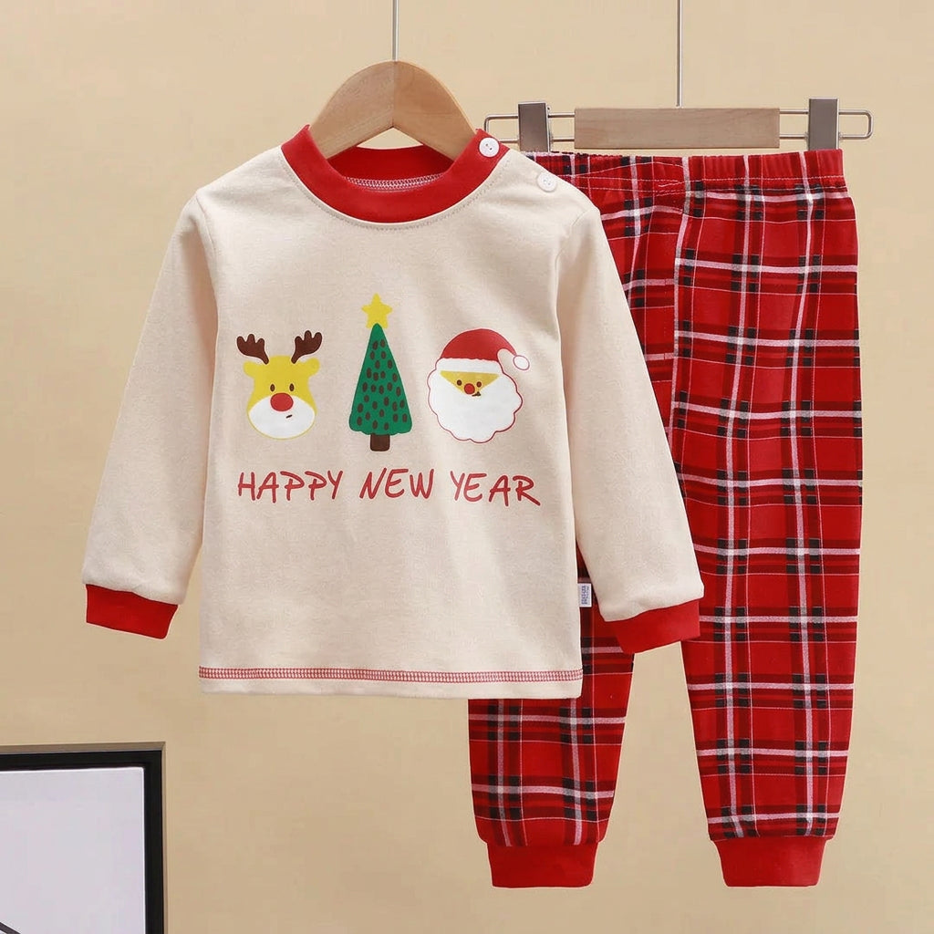 CHASON Kids Cozy Red Cartoon Pajama Set (1-3Y)