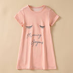 CHASON Kids Cute Printed Nightgown ((7-13Y)