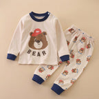 CHASON Kids Cozy Brown Cartoon Pajama Set (1-3Y)
