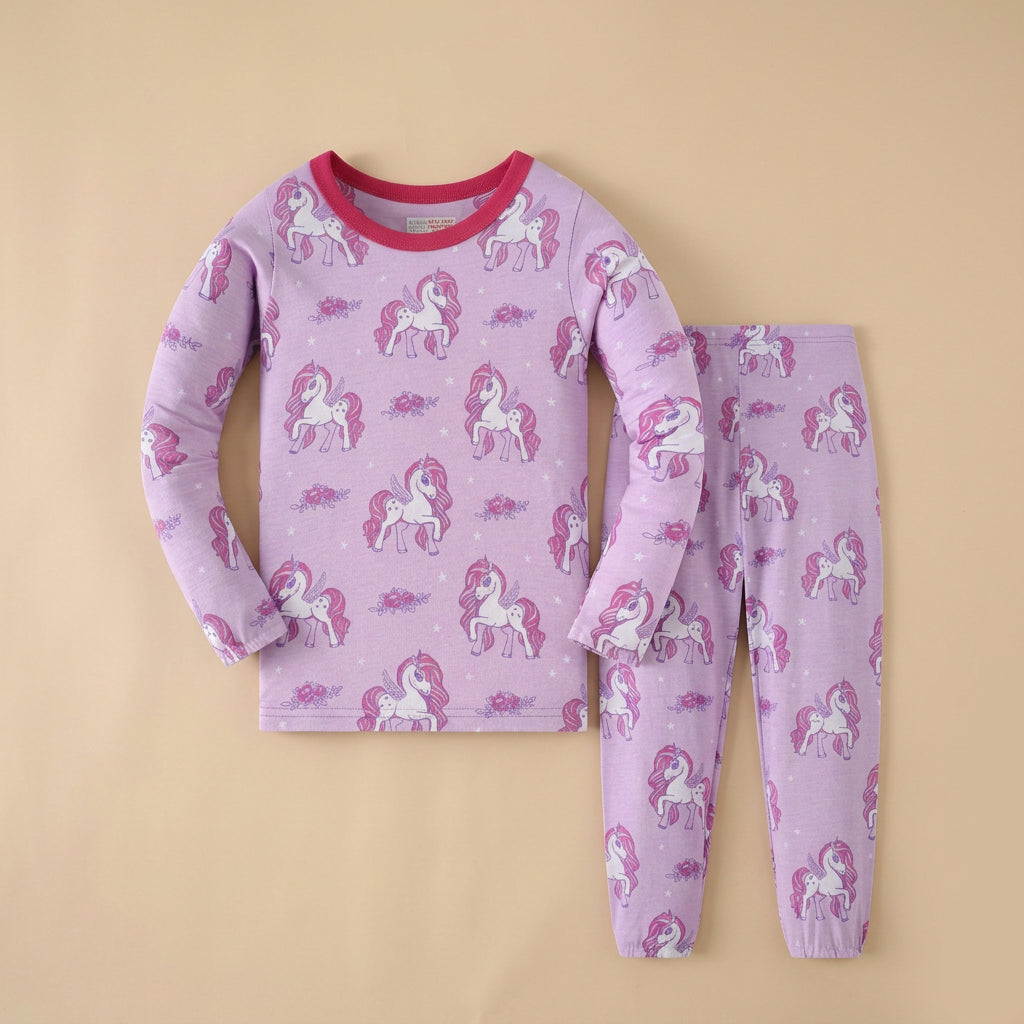 CHASON Kids Unicorn Cotton Pajama Set (1-8Y)