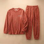 CHASON Men’s Plush Coral Velvet Pajama Set