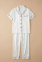 CHASON Women's Satin Silk Pajamas Set