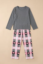 CHASON Girls Heart & Plaid Pajama Set (7-13Y)