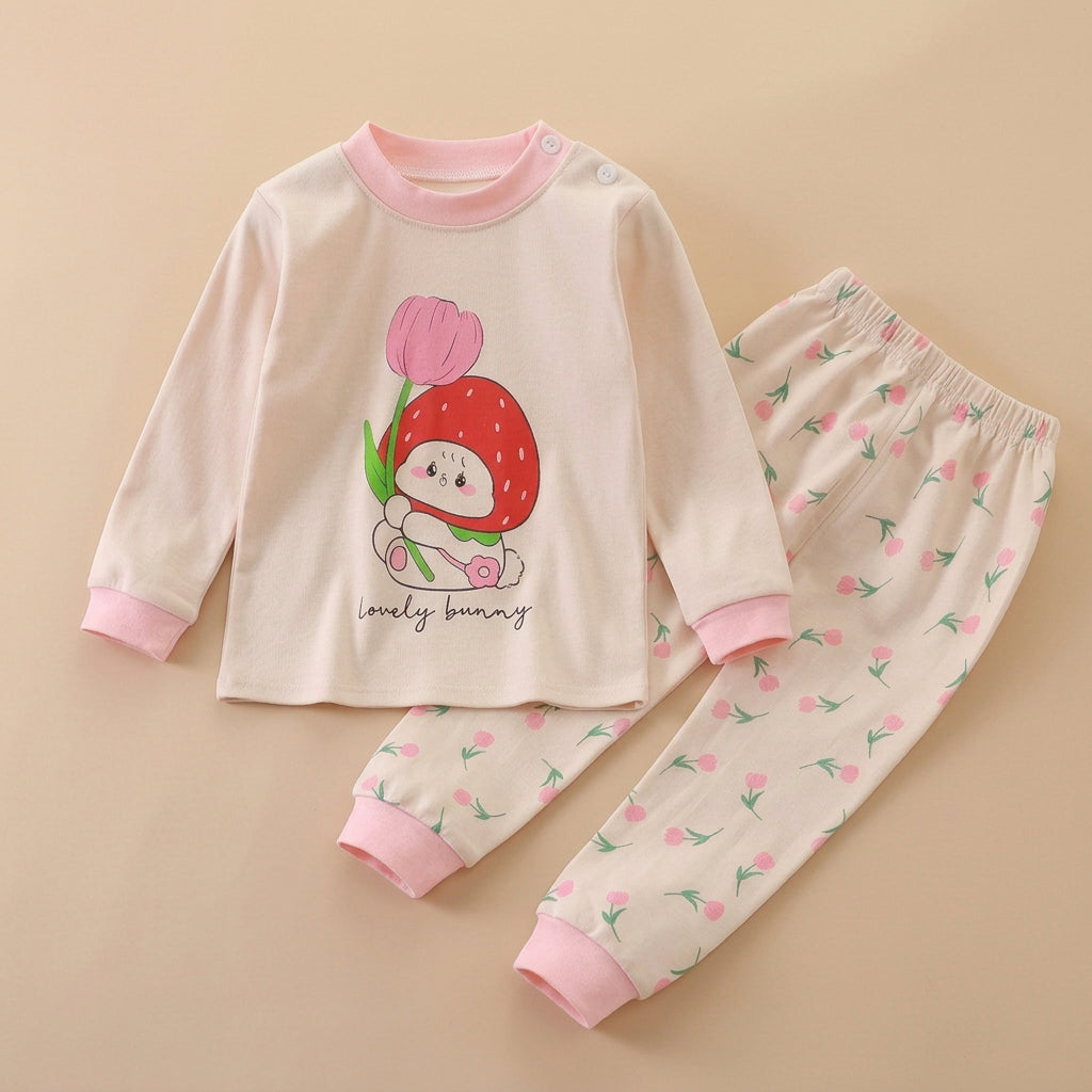 CHASON Kids Cozy Brown Cartoon Pajama Set (1-3Y)