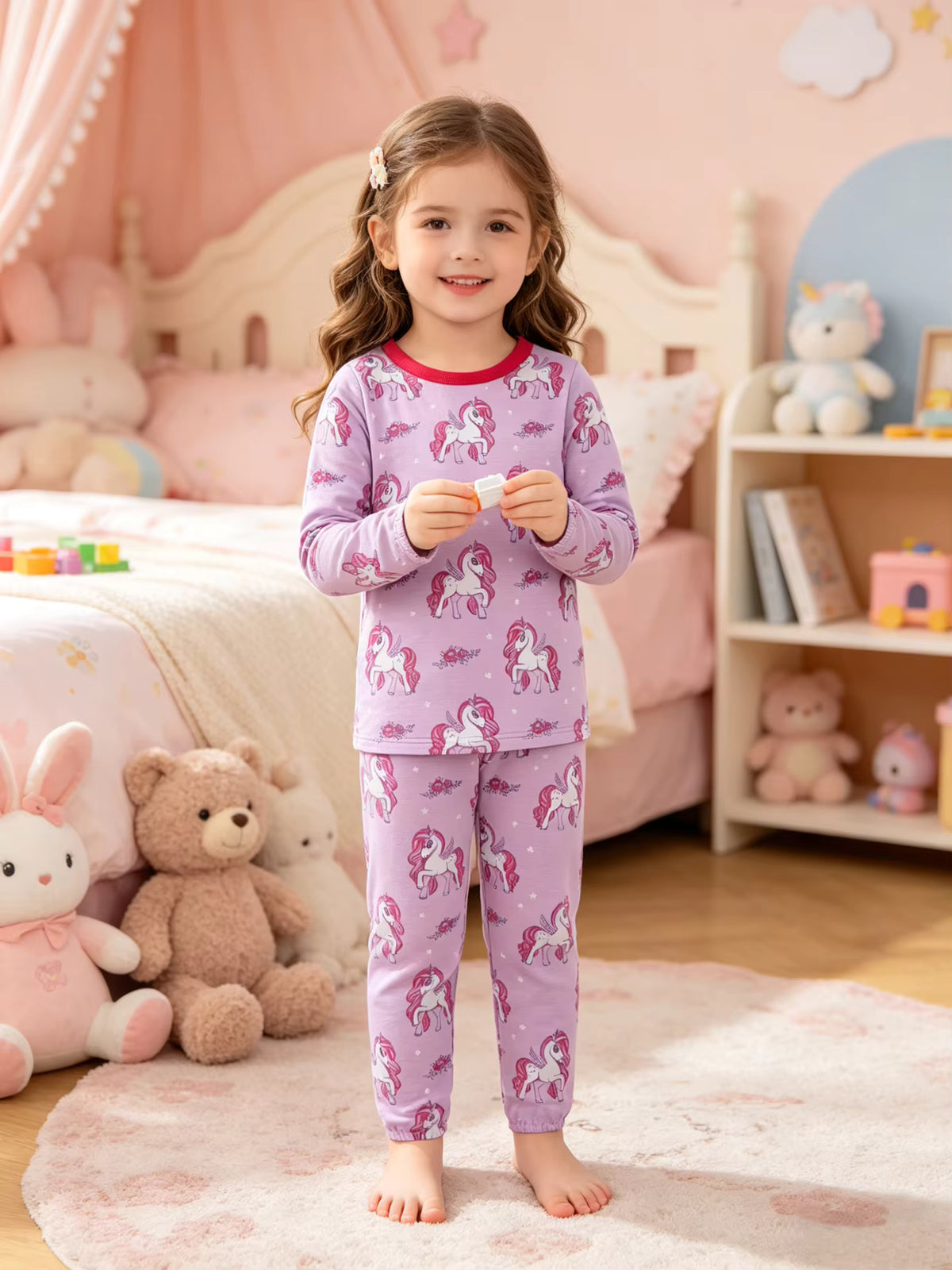 CHASON Kids Unicorn Cotton Pajama Set (1-8Y)