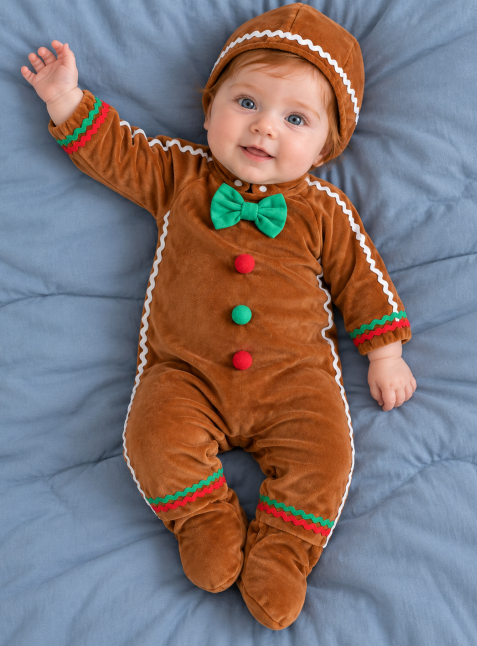 CHASON Gingerbread Man Costume Romper (0–24M)