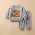 CHASON Kids Flannel Bear Pajama Set (1-6Y)