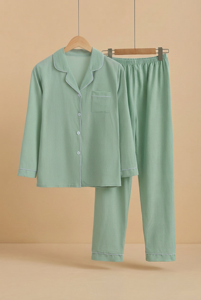 CHASON Women's Long Sleeve Pajama Set