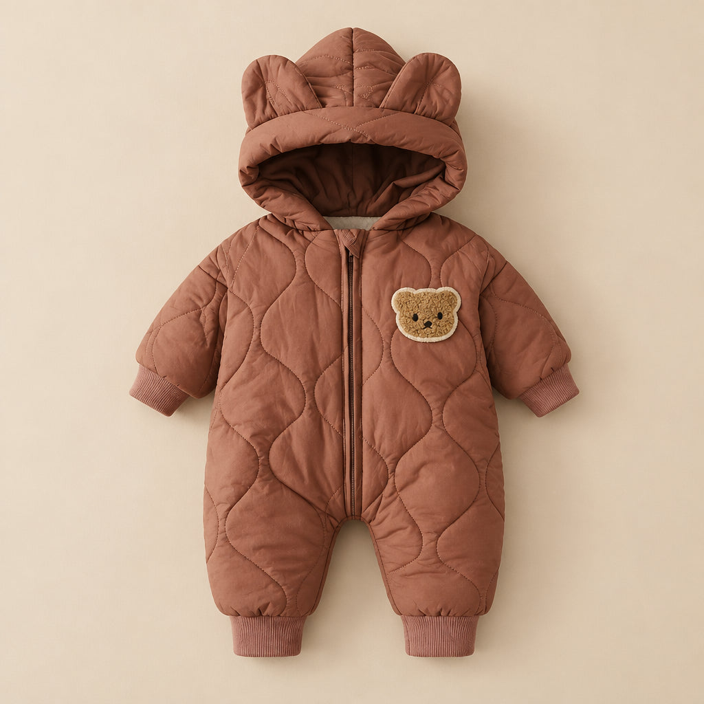 CHASON Cartoon Bear Outerwear Romper (0–12M)