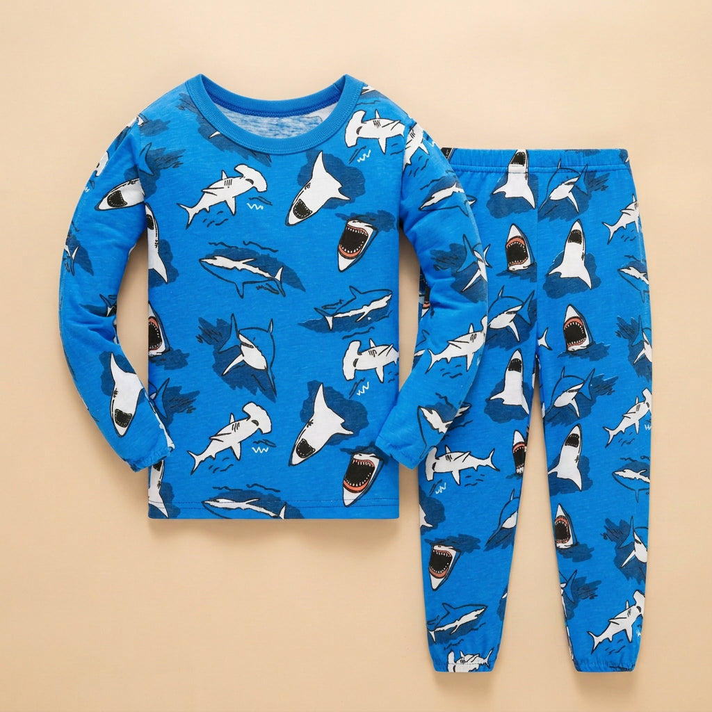 CHASON Kids Cotton Shark Pajama Set (1-8Y)
