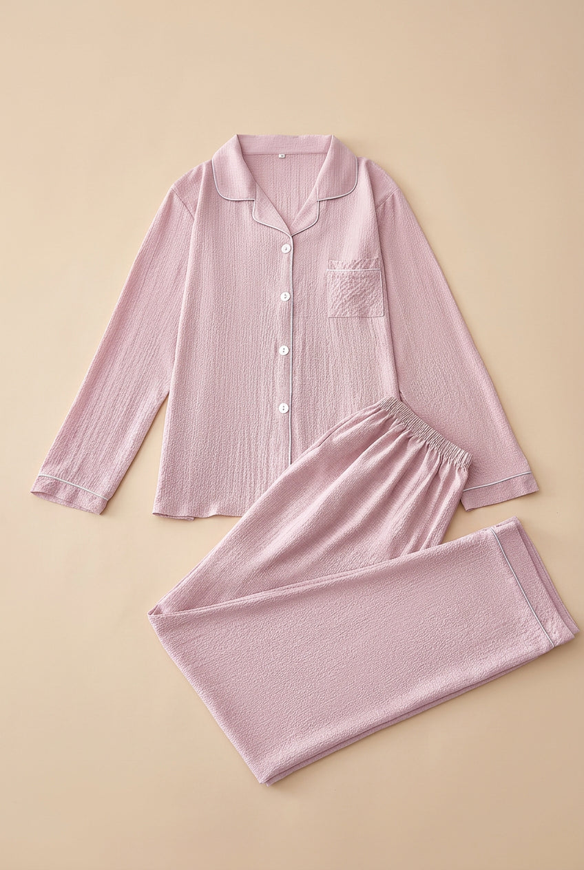 CHASON Women's Long Sleeve Pajama Set