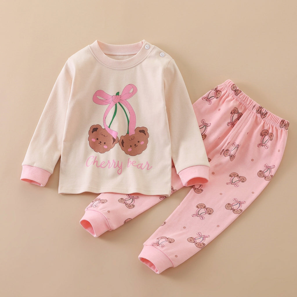 CHASON Kids Cozy Brown Cartoon Pajama Set (1-3Y)